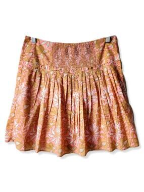 Banana Republic Pink Floral Mini Skirt 4 Boho Chic Twee Casual Beach Summer NEW